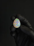 31.4ct Natural Ethiopian Welo Opal Cabochon – Pear Crystal Opal with Red, Green & Blue Fire
