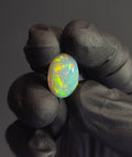 6.4 Carat Ethiopian Opal Cabochon – Bright Multicolor Fire (17.0 × 12 × 5.9 mm)