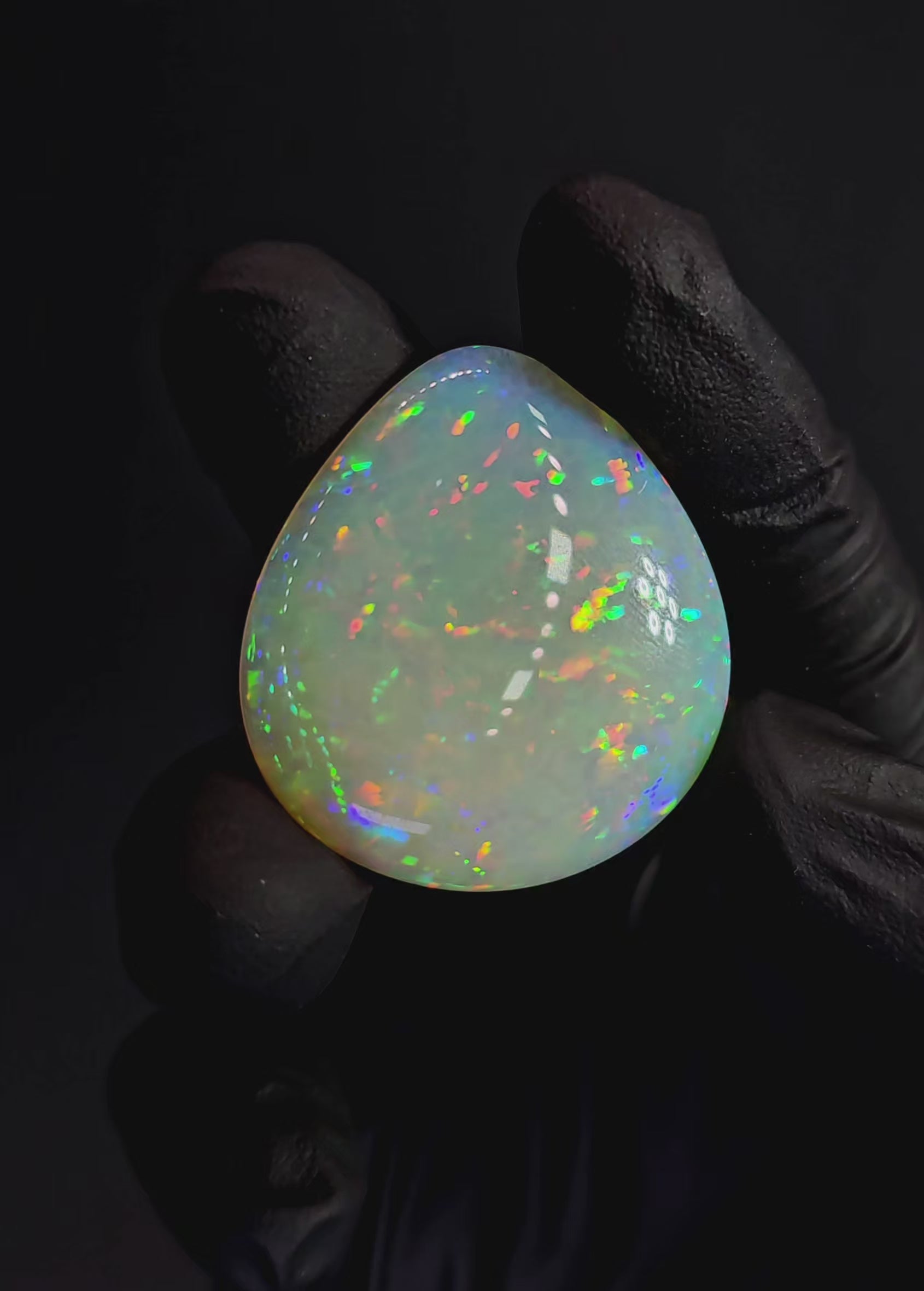 69 Carat Ethiopian Opal Cabochon – Large Multicolor Fire Statement Stone (39 × 36.4 × 9.7 mm)