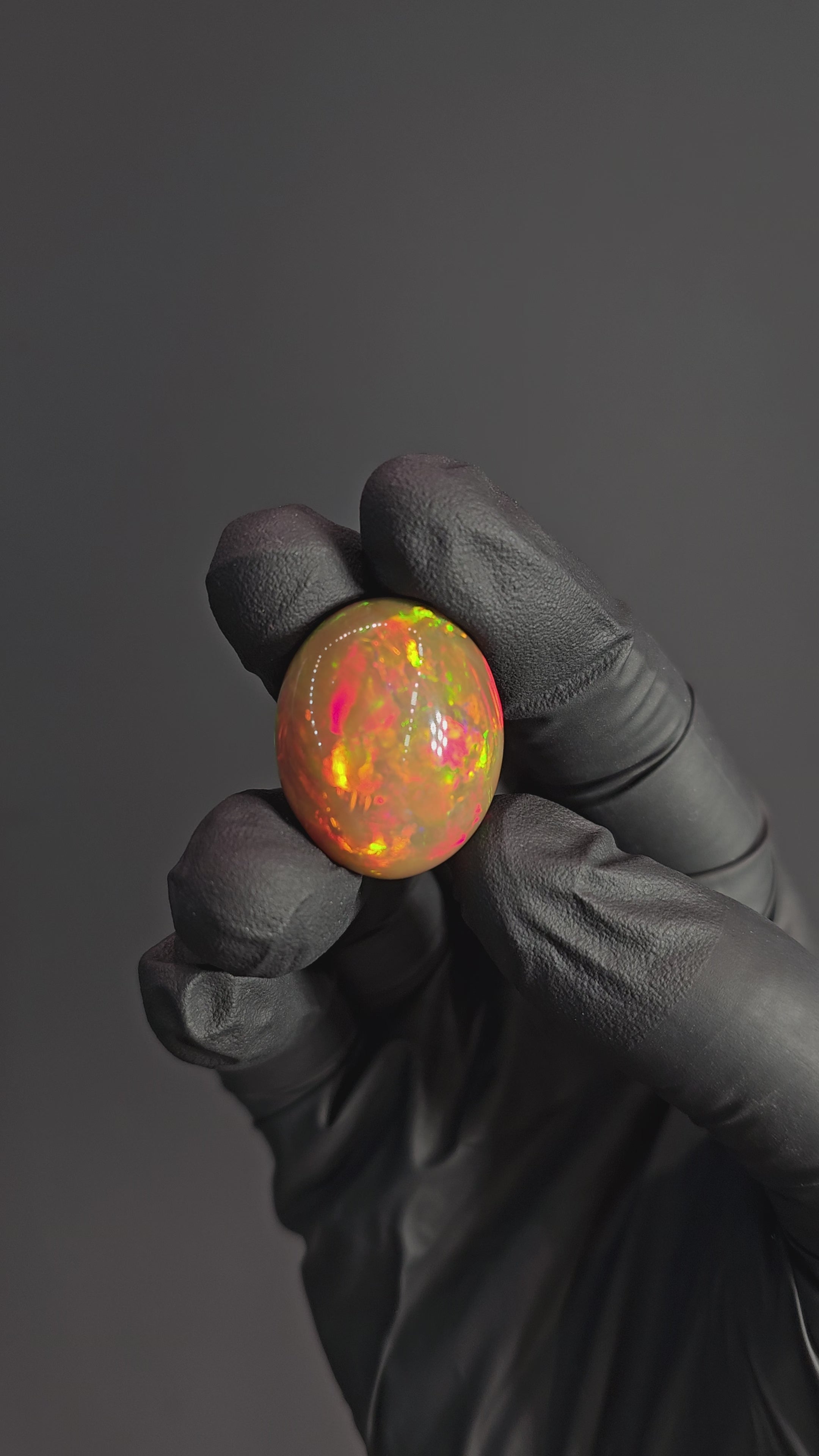 Natural Ethiopian Welo Opal  Cabochon- 43.78ct Oval Opal with Red and Green Fire