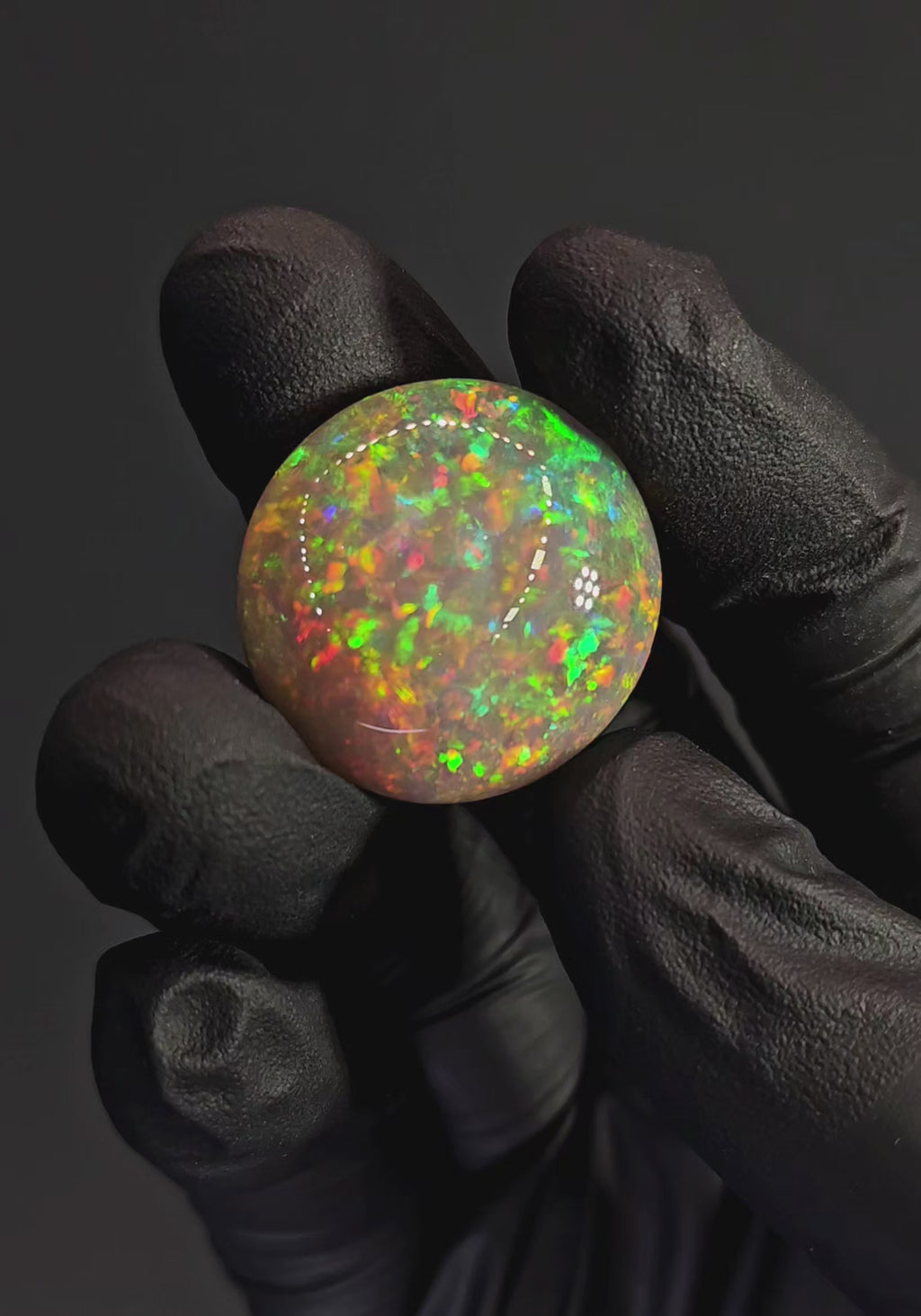 51ct Natural Ethiopian Welo Opal Cabochon – Large Multicolor Fire Opal (27.3 × 26.3 × 14.6 mm)